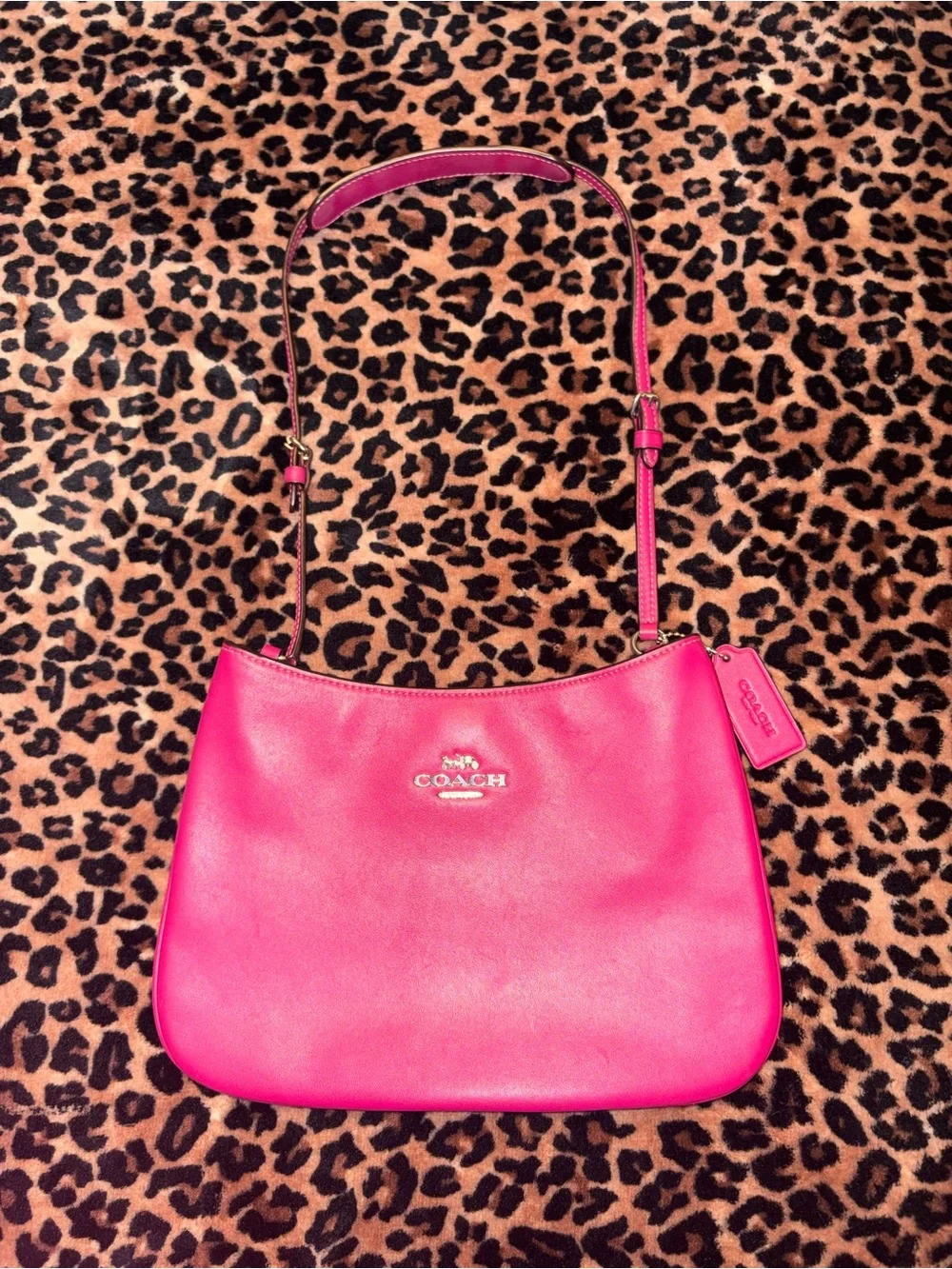 Coach Hot Pink Leather Shoulder Bag